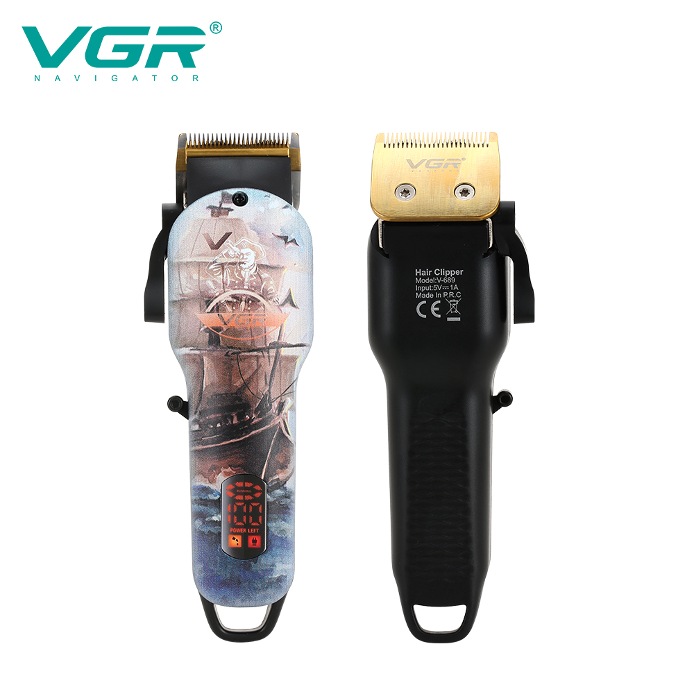 VGR New body Captain Graffiti digital display hair clipper, professional electric trimmer, rechargeable hair clipper V689 Application Scenario