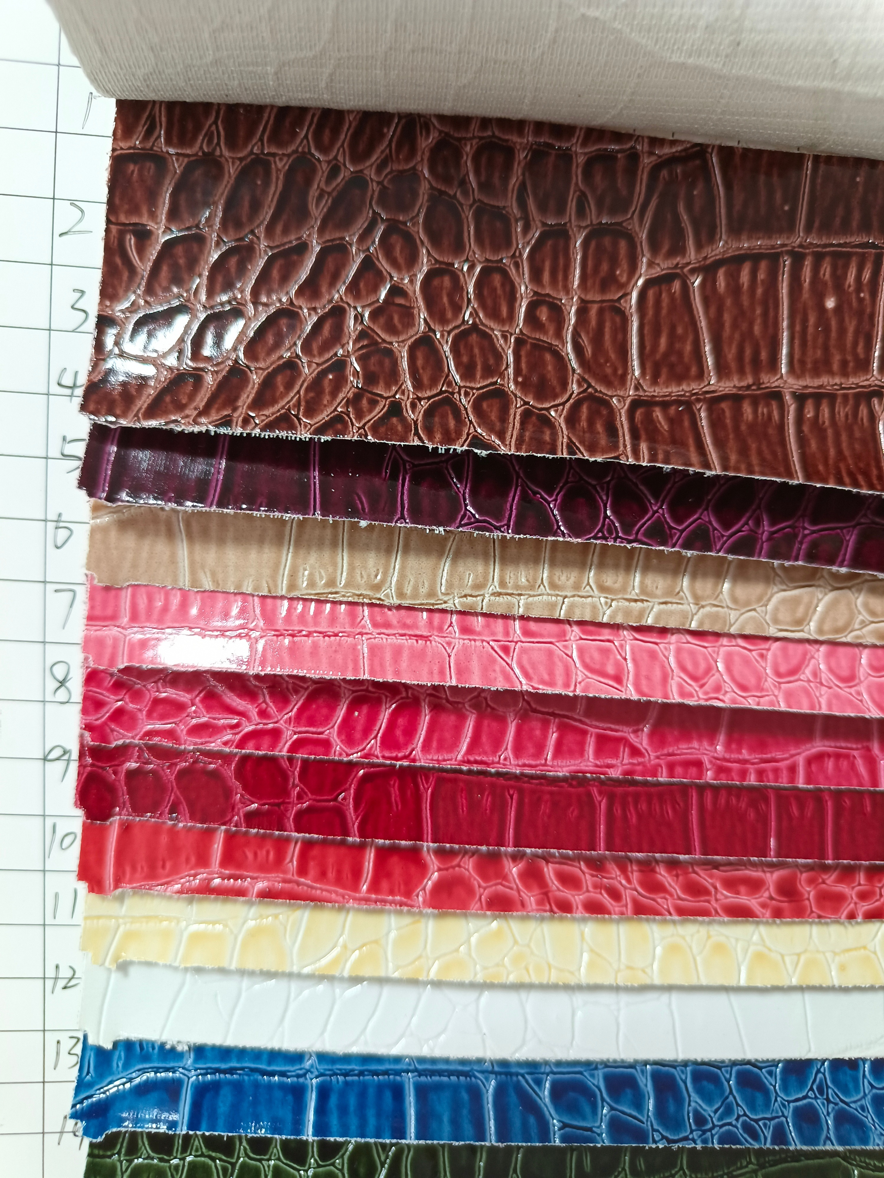 High-gloss crocodile-patterned PVC bestseller factory direct sales leather details Picture