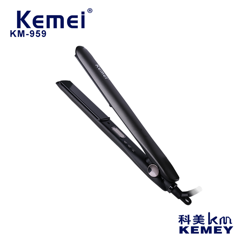 跨境厂家直供卷发器 科美直发器KM-959直板夹陶瓷液晶数显直发夹卷直两用夹板