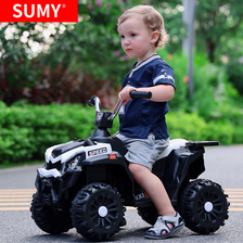 SUMY儿童电动摩托车亲子车小孩双人充电玩具车男孩