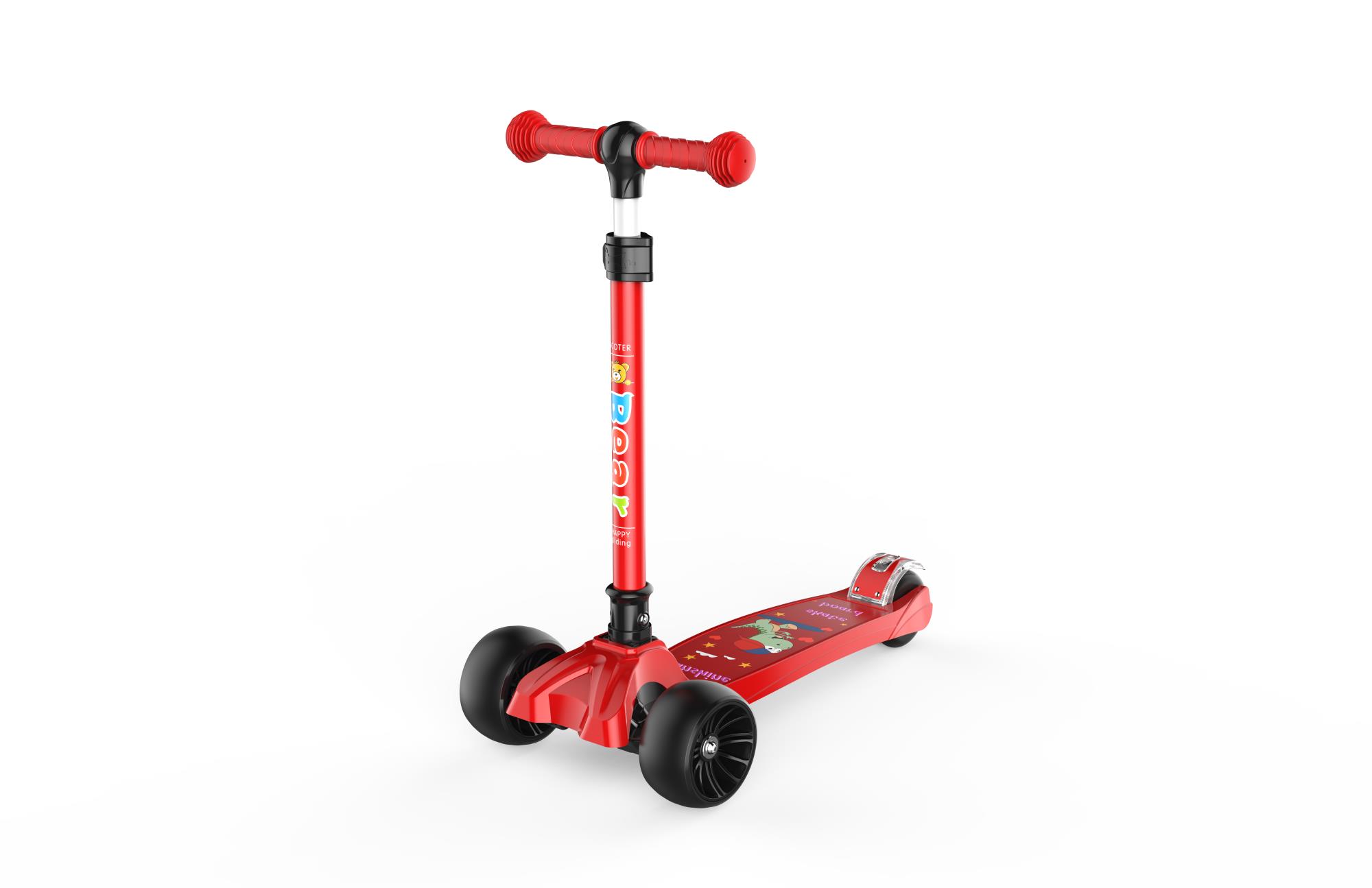 PU wide wheel con luz scooter plegable details Picture