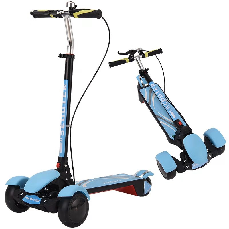 PU ruedas grandes con luces y sonido música freno de mano scooter details Picture