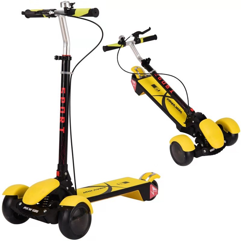 PU ruedas grandes con luces y sonido música freno de mano scooter Specification image