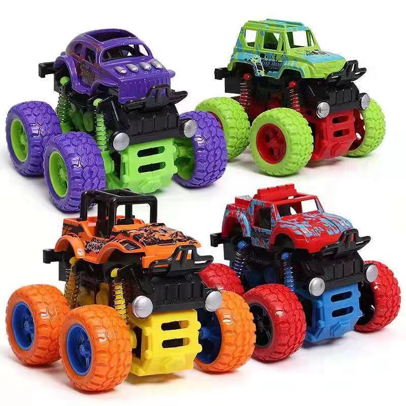 Children's toy cars, street stall toys, simulation inertial four-wheel drive stunt off-road vehicles, car models, gifts, toys, racing cars details Picture