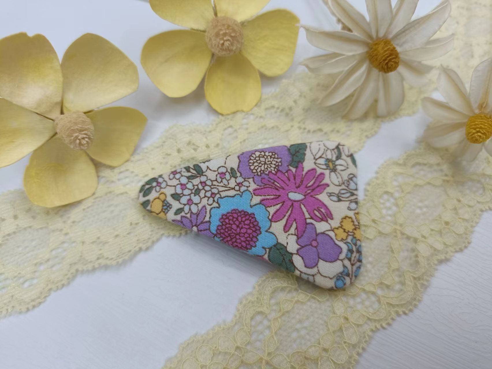 启帆手工韩版百搭碎花布艺儿童少女发饰发夹（成品）62
