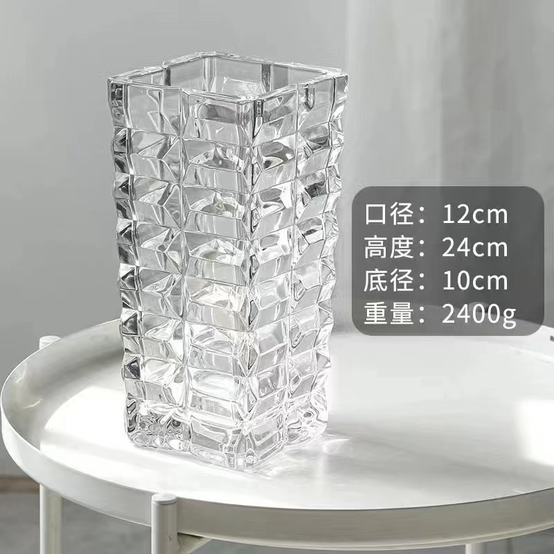   创意简约水晶玻璃花瓶  水养插花 玻璃花瓶 透明玻璃客厅装饰摆件  二哈水晶A-20000详情图3