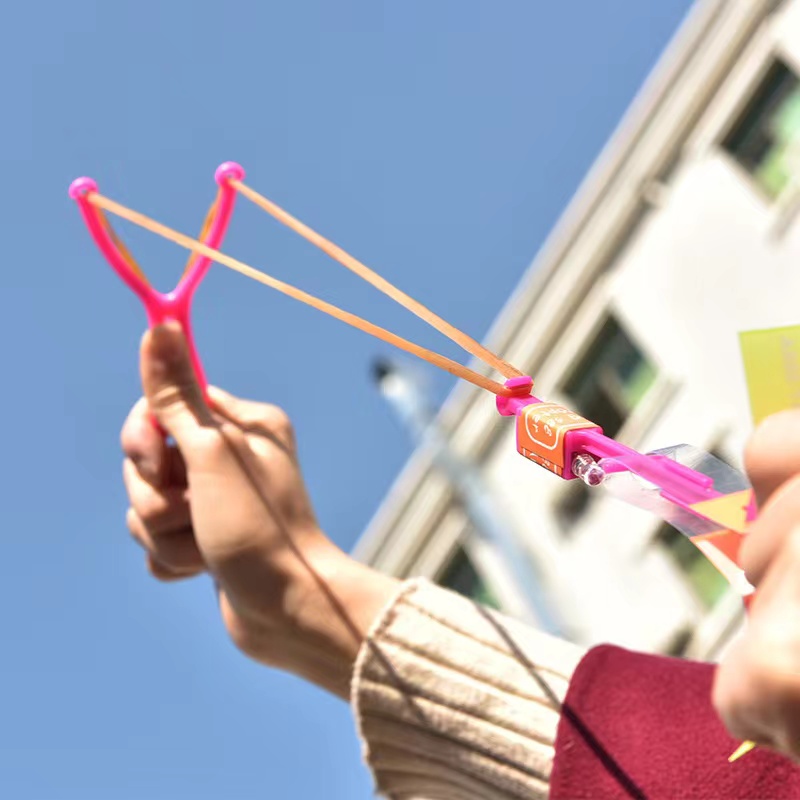 Large slingshot arrows, children's toys, luminous arrows, street stalls, double flash slingshot flying rockets, ground promotion small gifts details Picture