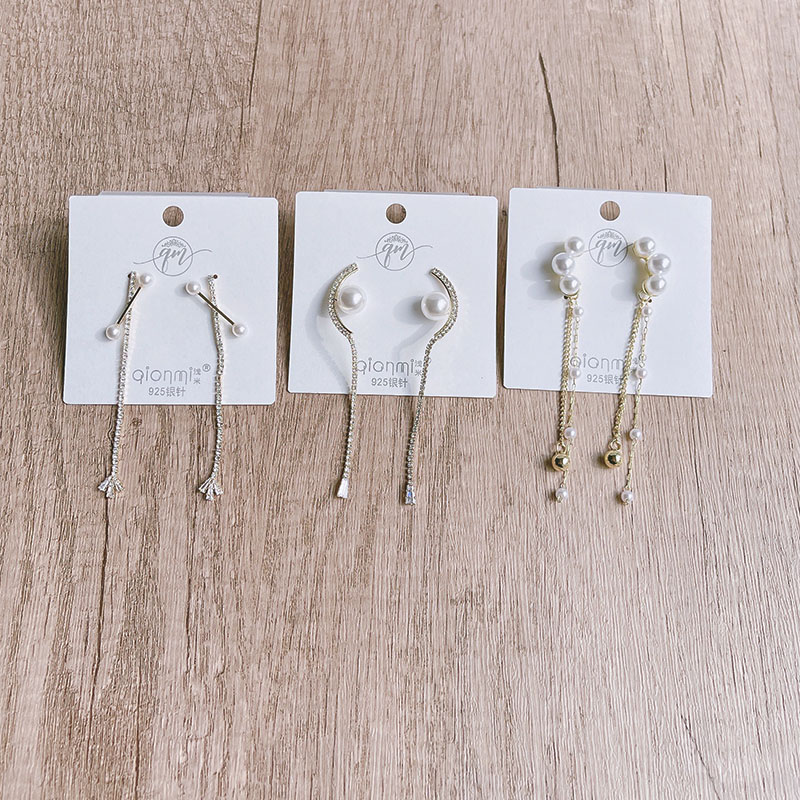 耳环设计ins风银针淑女者珍珠流苏长款气质精致日韩时尚街拍高级迪菲尔-712-2