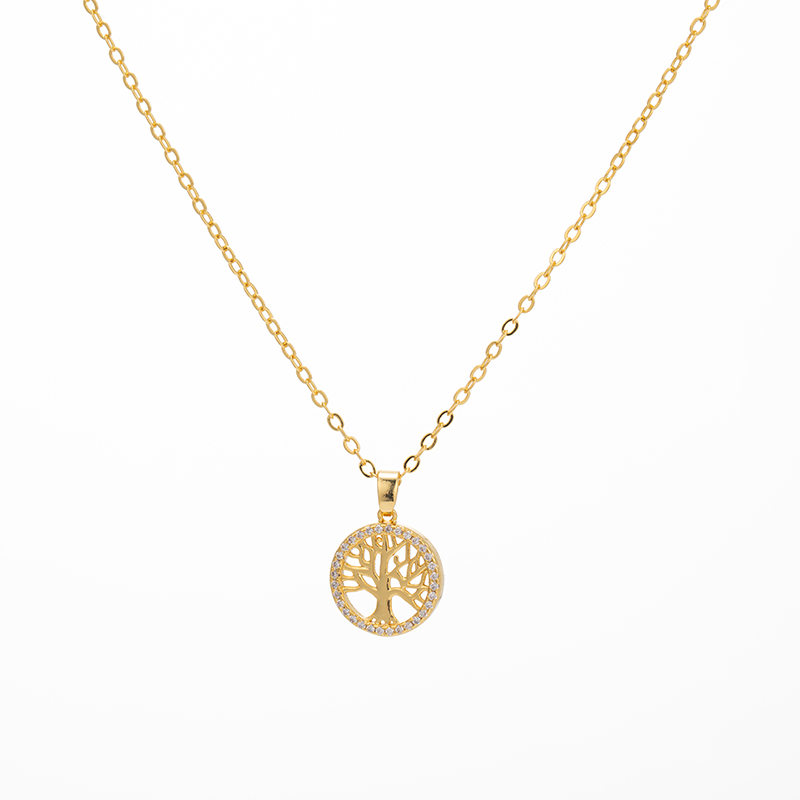 The color-preserving Life Tree fashion internet-famous design light luxury niche women's necklace is simple and elegant with a sense of high-end. The collarbone chain is a new 2022 model that does not fade. The pendant is dynamic and trendy Item Picture