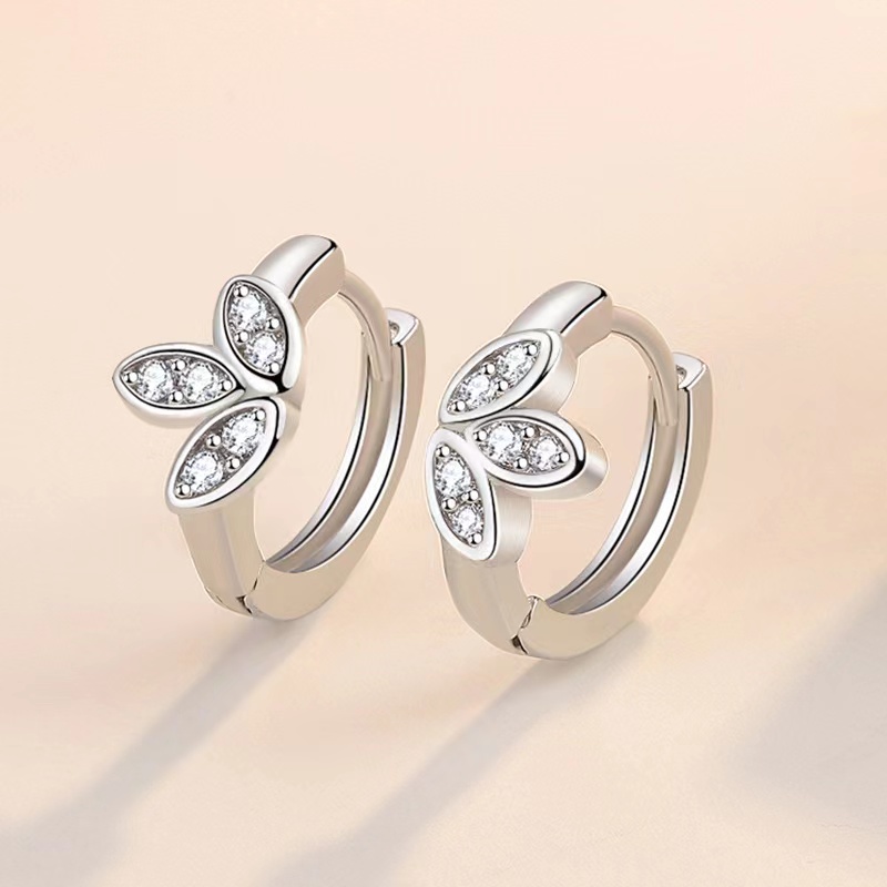 Butterfly ear clips, no ear piercings, ear studs, women's ins style, simple and small, elegant and high-end earrings, 2022 new trendy Yiwu -001 Jialiang Accessories Specification image
