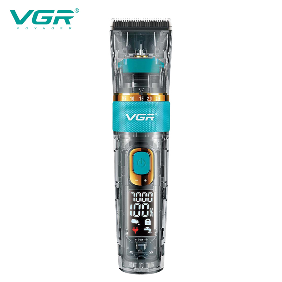 Wholesale VGR695 hair clipper electric hair clipper with LCD digital display transparent hair salon professional oil hair electric hair clipper Item Picture