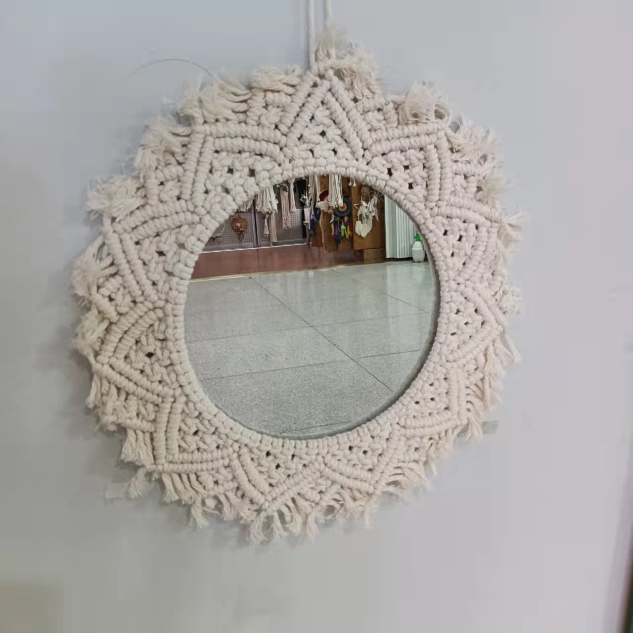 民宿家居装饰/手工编织化妆白底实物图