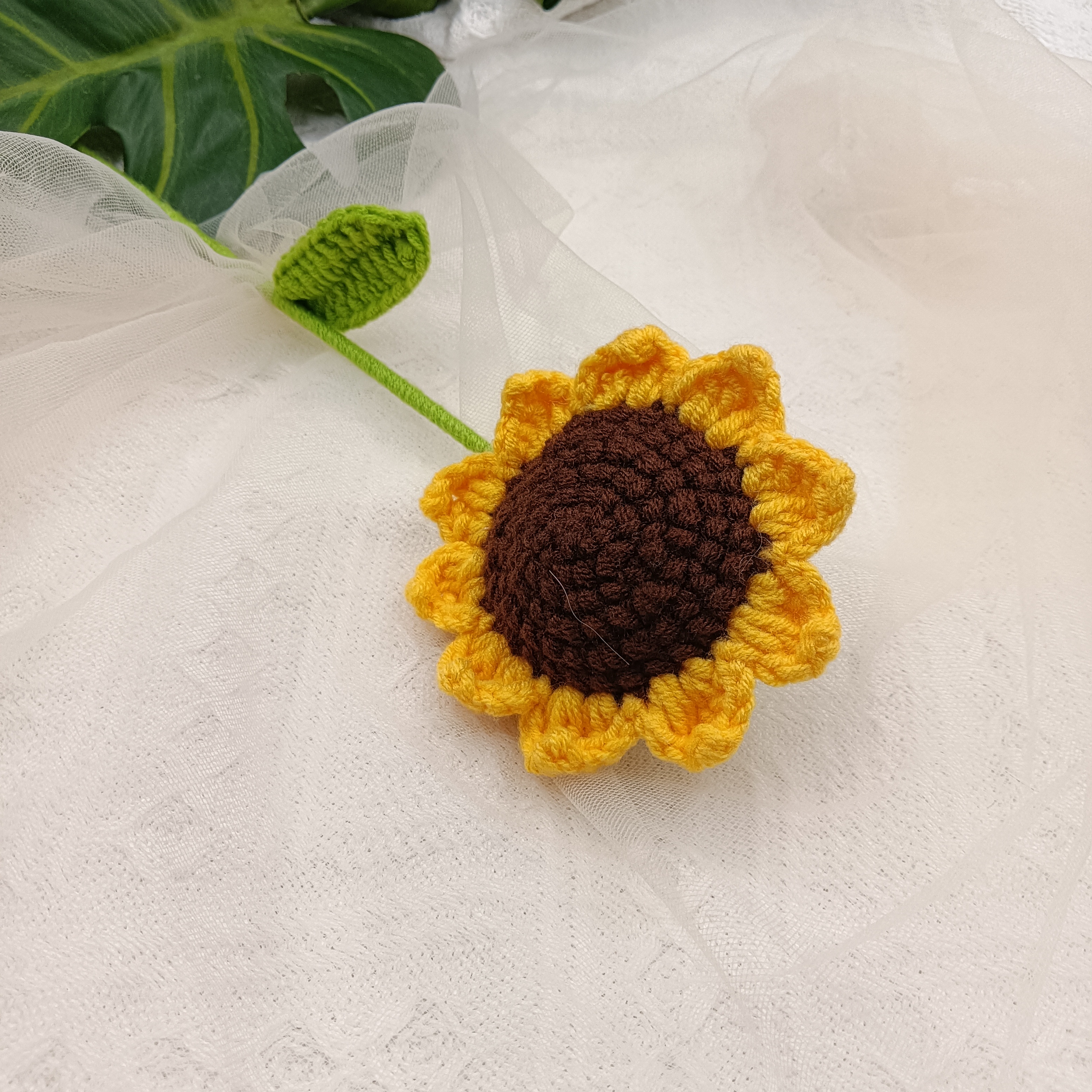 毛线花/手工毛线钩针白底实物图