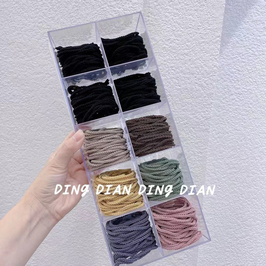 Dingdian No.1 Store Korean Style, Simple and fashionable basic rubber band, fashionable ponytail hair rope and hair accessory A00002 Application Scenario