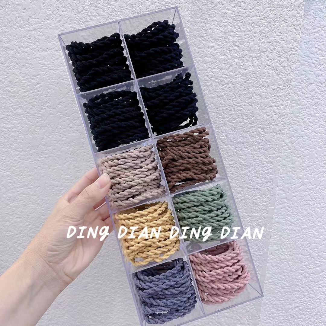 Dingdian No.1 Store Korean Style, Simple and fashionable basic rubber band, fashionable ponytail hair rope and hair accessory A00002 Specification image