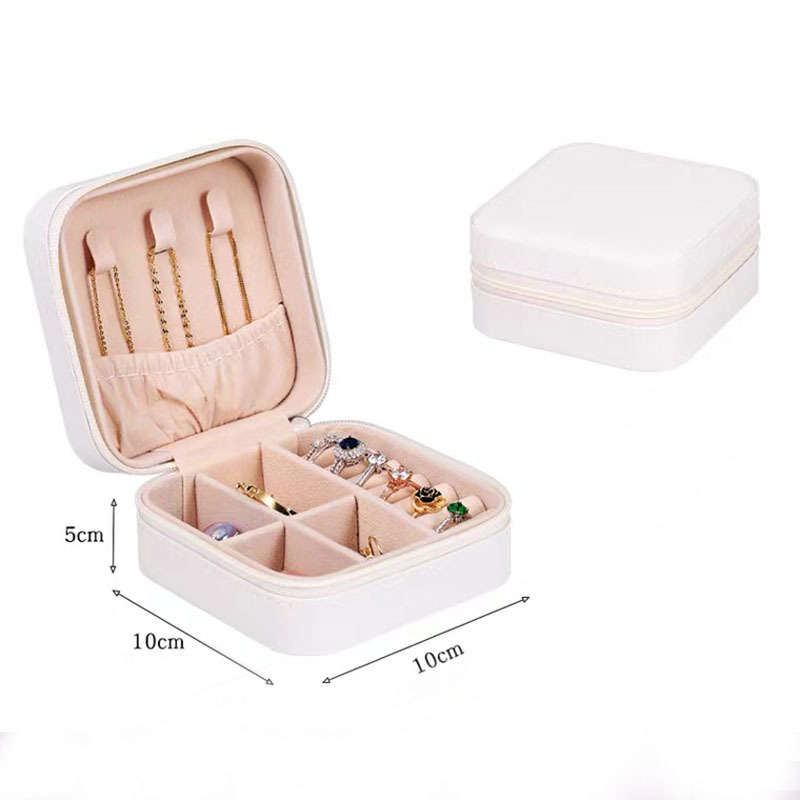 Caja de joyería de palma simple y portátil