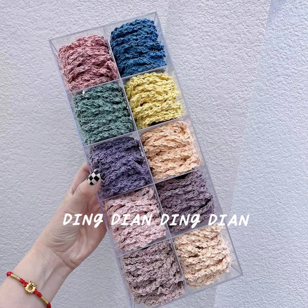 Dingdian No.1 Store Korean version fashionable candy-colored simple smooth board basic rubber band fashionable ponytail hair rope Hair accessory A00002