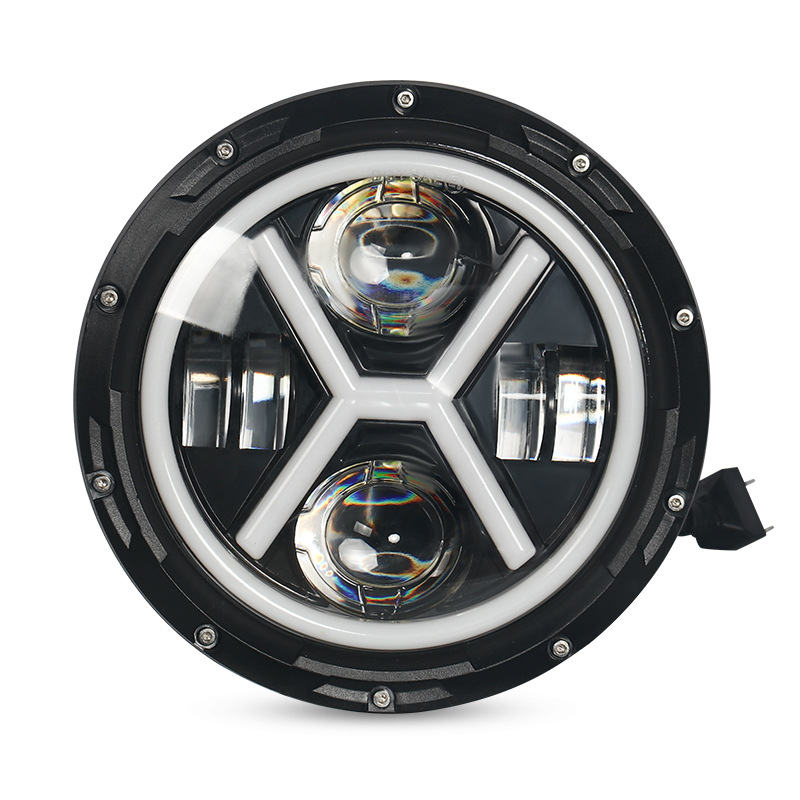 牧马人大灯/哈雷摩托车/越野车前照灯白底实物图