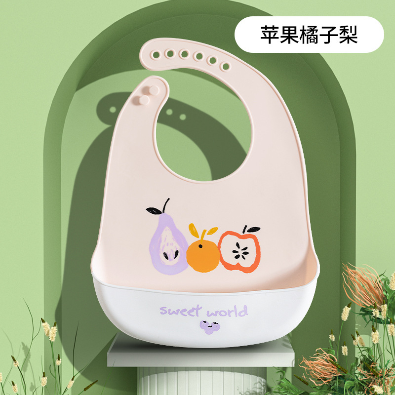硅胶围兜白底实物图