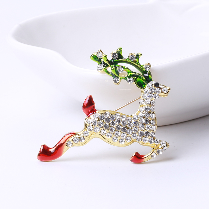 Factory direct sales of creative and light luxury Korean new best-selling oil-dripping Christmas edition. Light luxury creative retro brooches, simple and fashionable accessory pins in stock Specification image