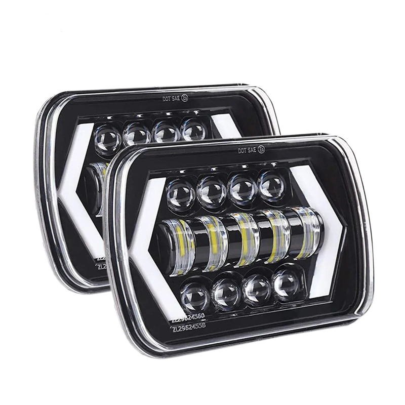 7英寸方型灯55W透镜箭头灯左右转向越野车汽车货车卡车牧马人大灯汽车用品汽车用品汽车配件