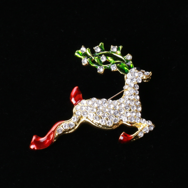 Factory direct sales of creative and light luxury Korean new best-selling oil-dripping Christmas edition. Light luxury creative retro brooches, simple and fashionable accessory pins in stock Application Scenario