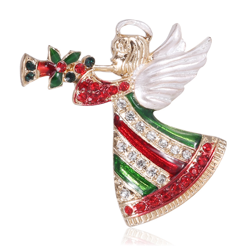 Factory direct sales of creative and light luxury Korean version new best-selling oil-drip Christmas brooches, light luxury creative retro brooches, simple and fashionable accessory pins in stock Item Picture