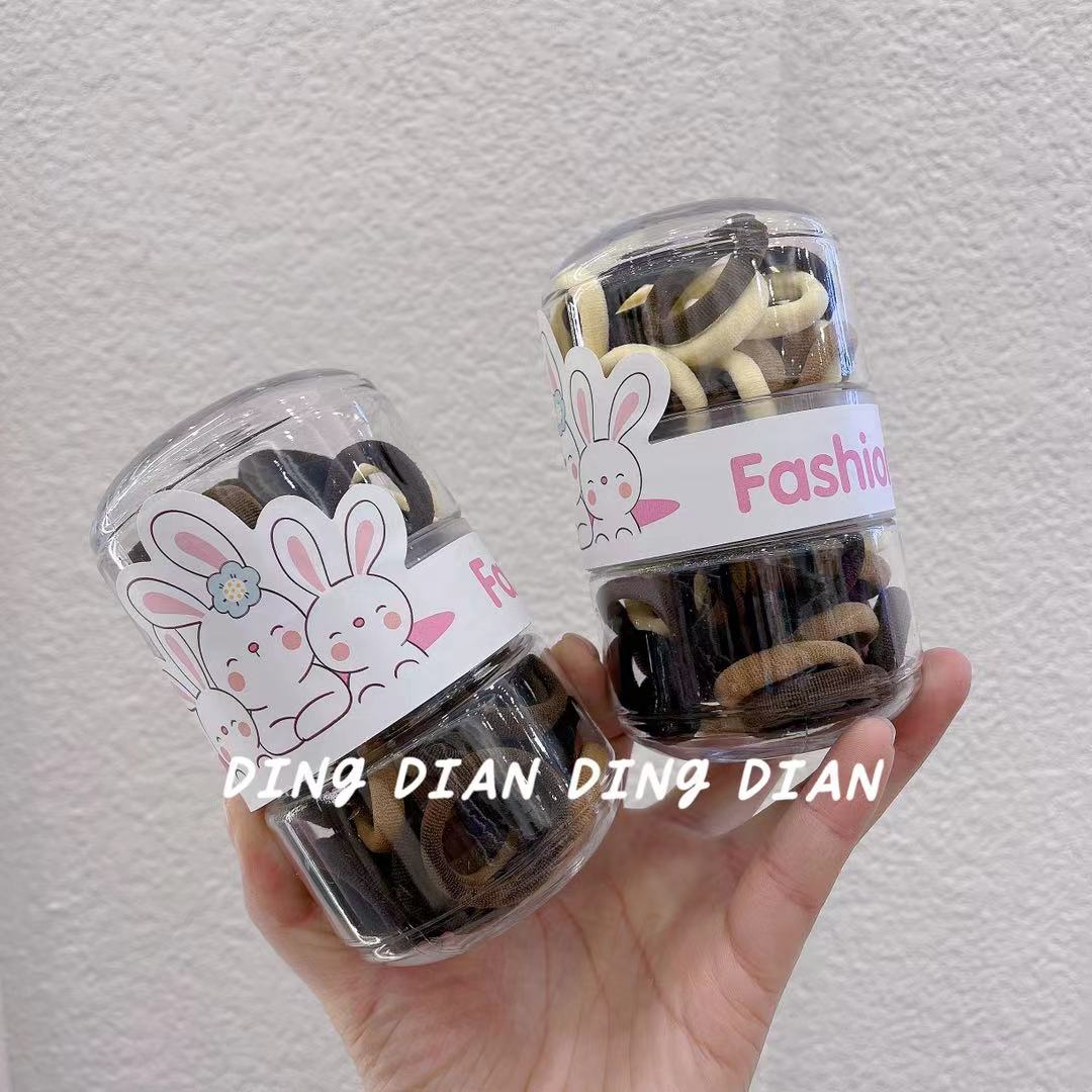 Dingdian No.1 Store's new fashionable macaron 100-pack hamburger cultural and creative children's rubber band A20949 Specification image