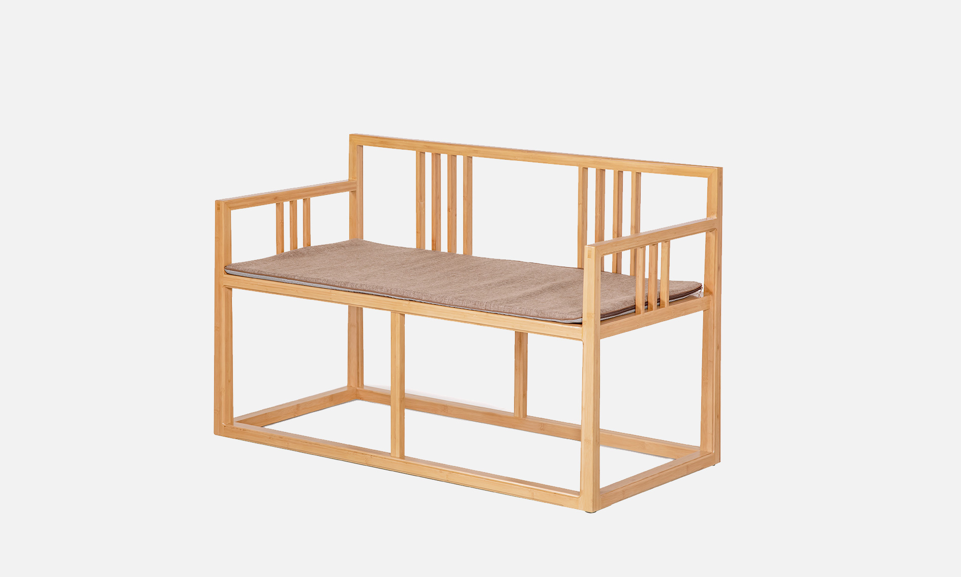 至为家居严选双人椅家具套装竹制家具凳子边柜