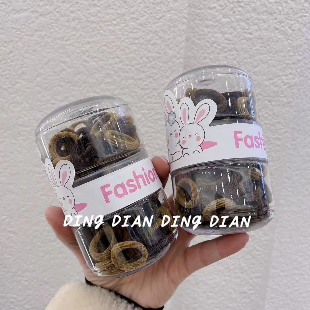 Dingdian No.1 Store's new fashionable macaron 100-pack hamburger cultural and creative children's rubber band A20949 Item Picture