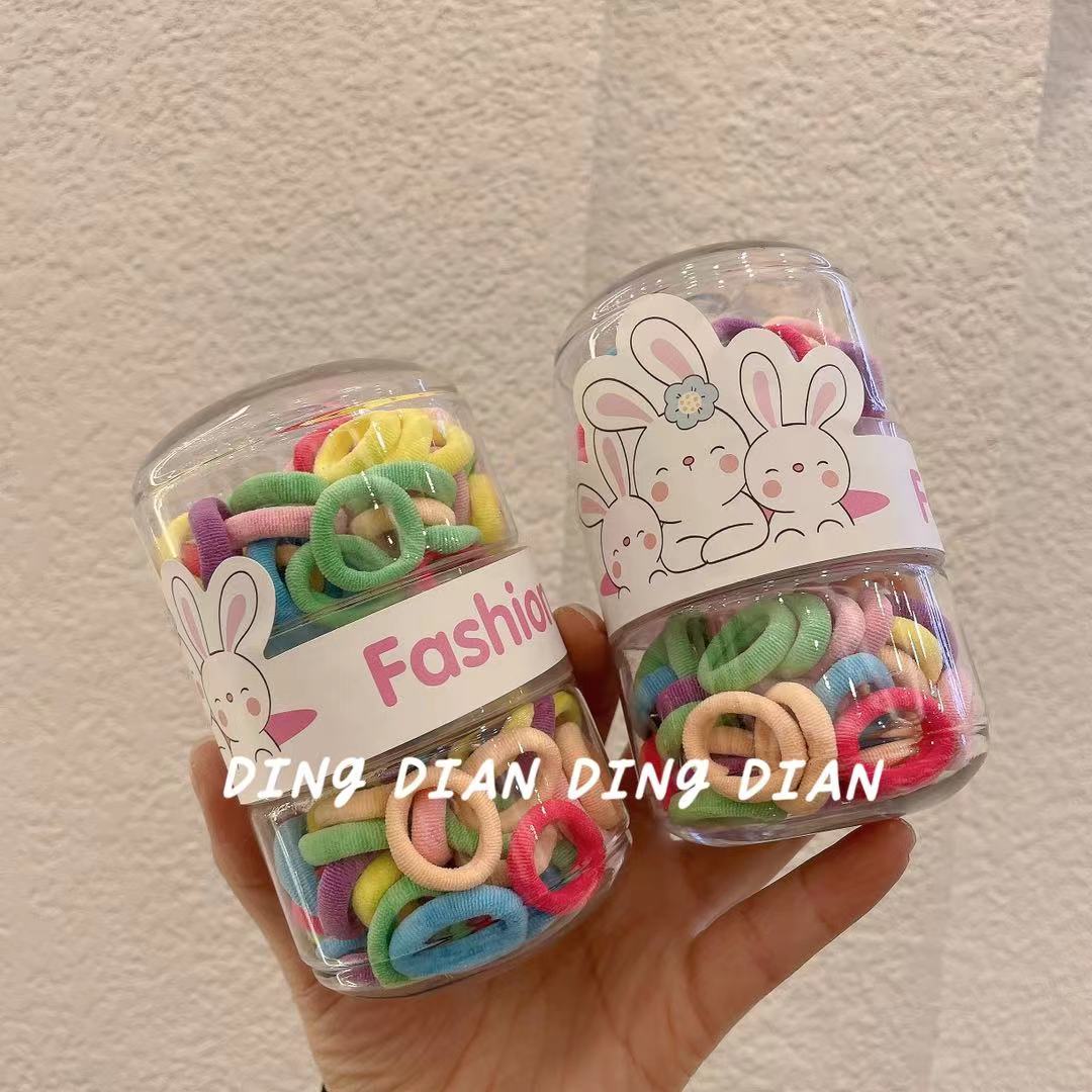 Dingdian No.1 Store's new fashionable macaron 100-pack hamburger cultural and creative children's rubber band A20949 details Picture