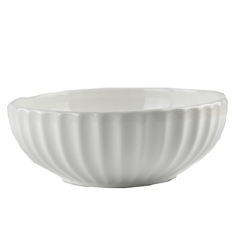 Pure white ceramic pumpkin bowl, hotel restaurant soup bowl, Tanggu creative and personalized household magnesium porcelain ramen bowl, fruit bowl Item Picture