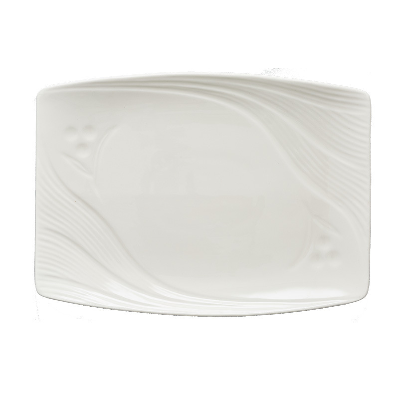 The hotel features a magnesium-reinforced porcelain rectangular fresh fruit plate, a high-white ceramic dish inventory, a heart plate, a sushi plate, and Japanese fish Item Picture