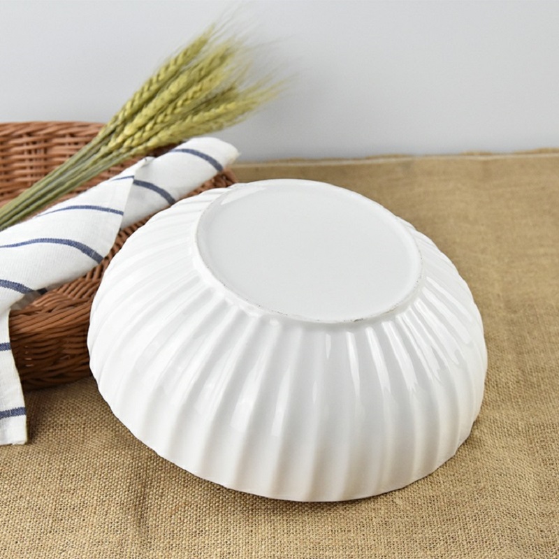 Pure white ceramic pumpkin bowl, hotel restaurant soup bowl, Tanggu creative and personalized household magnesium porcelain ramen bowl, fruit bowl Specification image