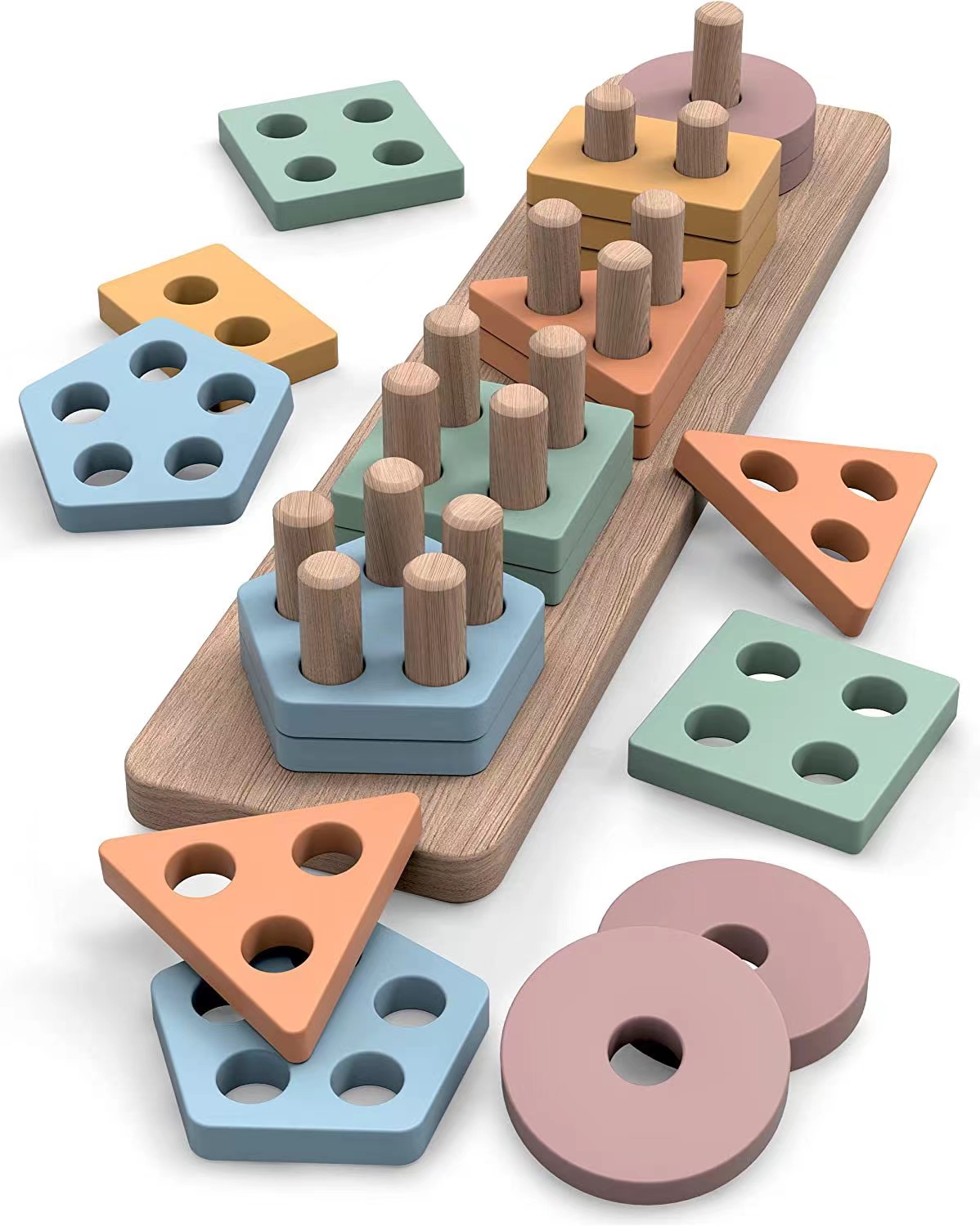 Amazon's best-selling children's educational toy development: Intellectual wooden sorting and stacking toys, Montessori toys Item Picture
