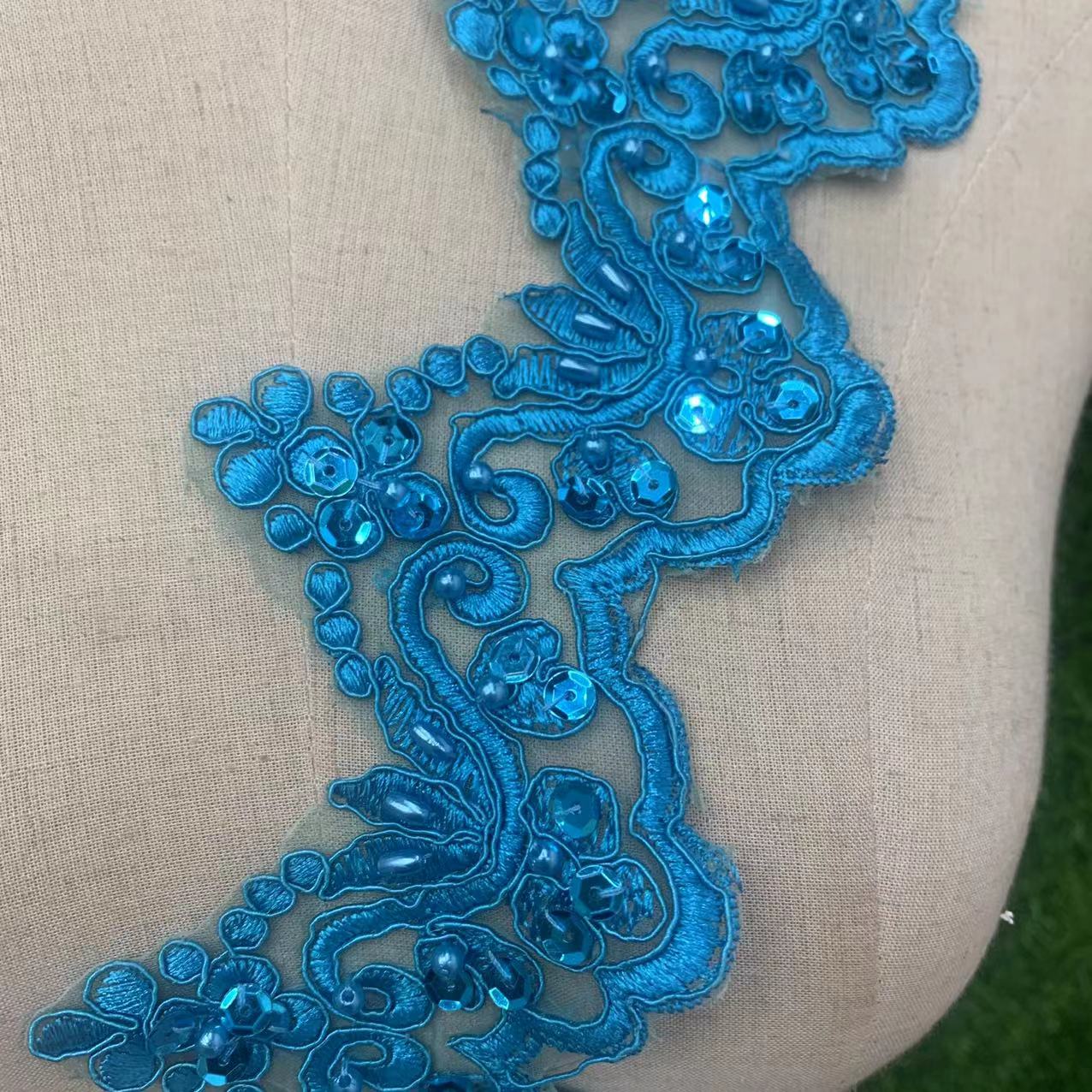 Hand-stitched beaded lace for wedding dresses Application Scenario