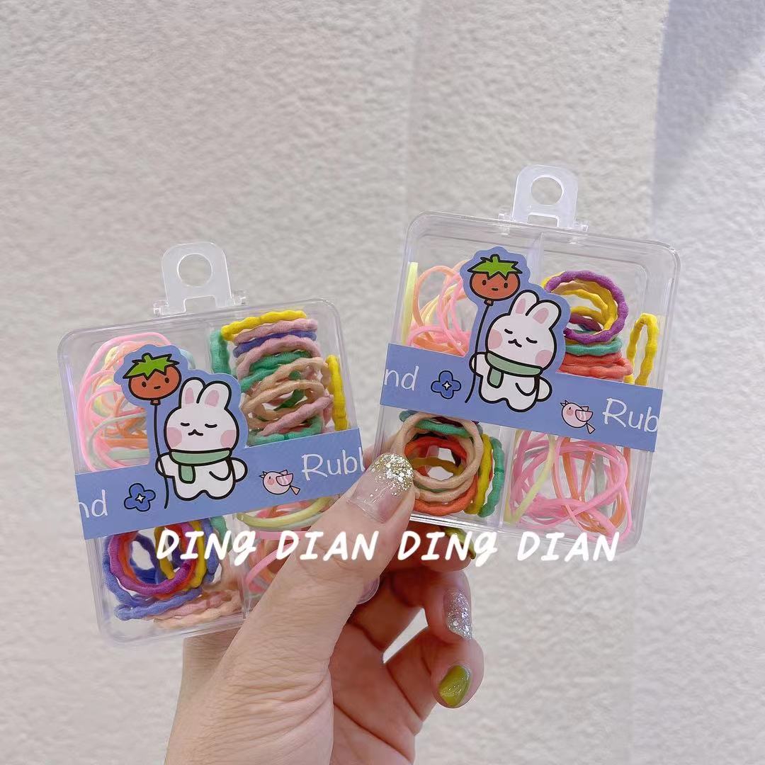 Dingdian No.1 Store Children's candy-colored acrylic box mini towel ring set Hair ring and hair accessory A20961 details Picture
