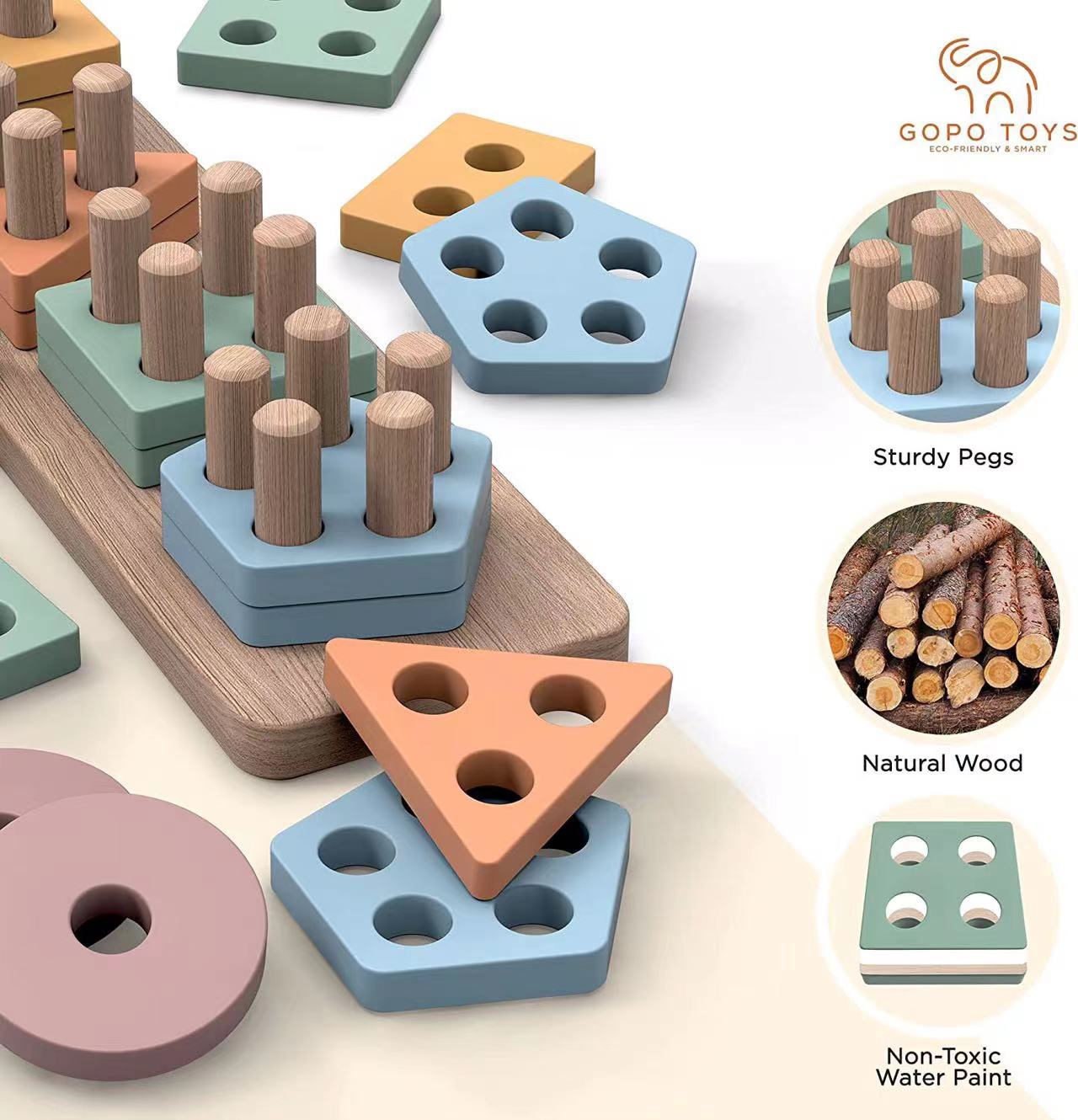 Amazon's best-selling children's educational toy development: Intellectual wooden sorting and stacking toys, Montessori toys