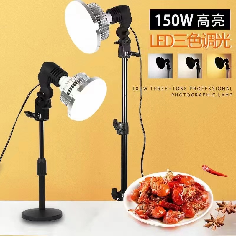 New live streaming light, fill light, mushroom dimming light, three-color remote control photography light, lighting wonder, soft light shadow light, LED photography bulb Specification image
