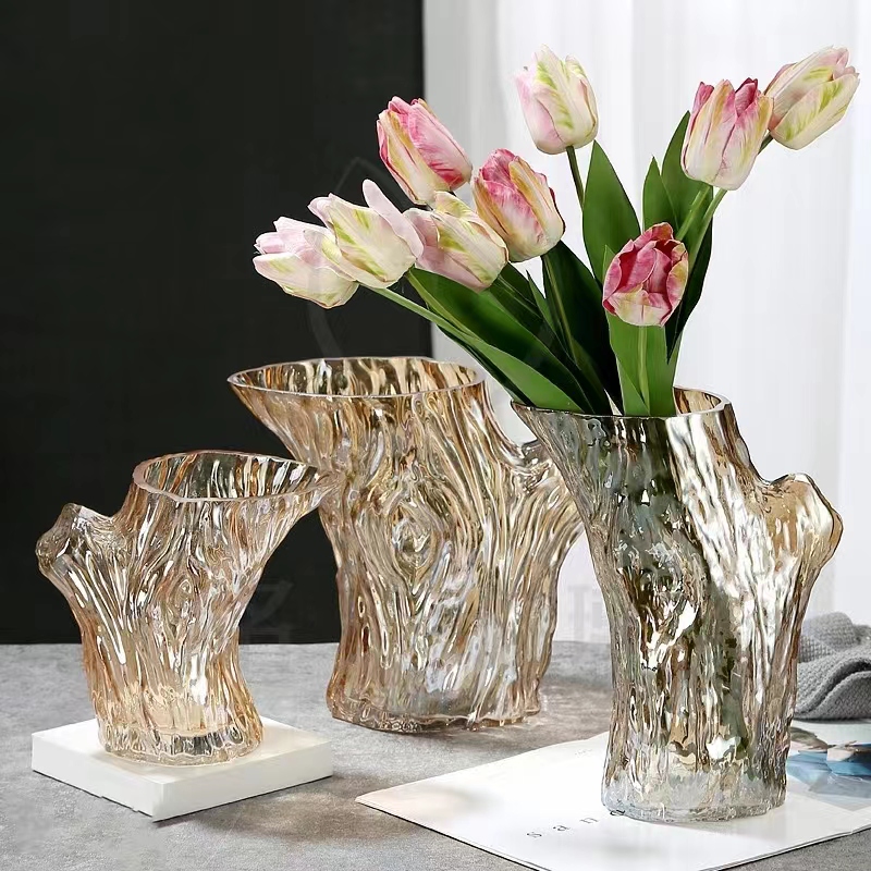 玻璃水养插花/客厅装饰摆件/个性水晶花瓶产品图