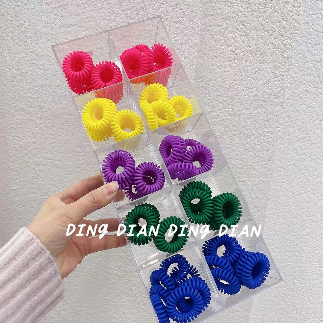 Dingdian No.1 Store Children's candy-colored Korean version basic simple telephone line hair band and hair accessory B20194 Item Picture