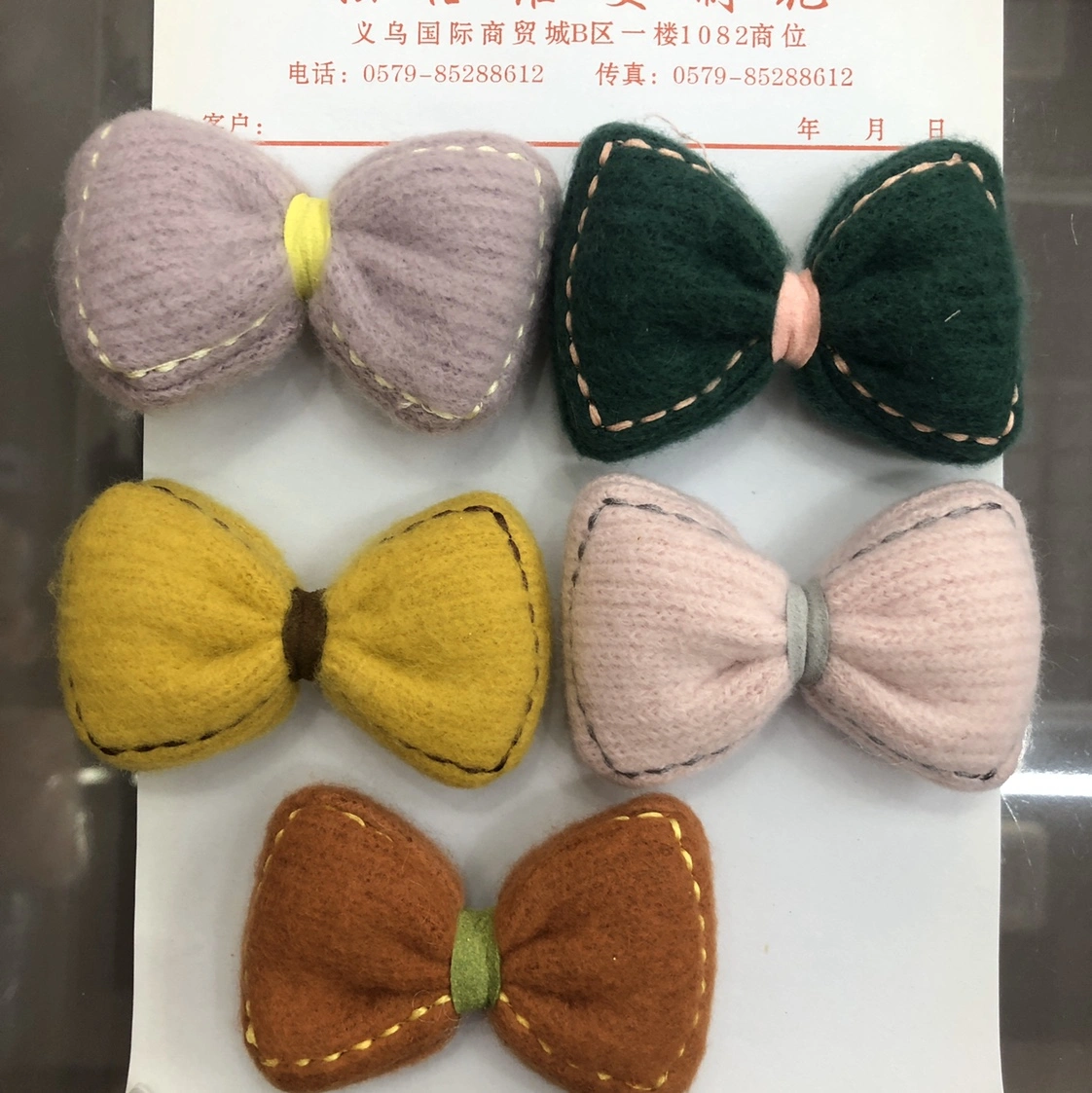Woolen bow with cotton wool -----5 colors Specification image