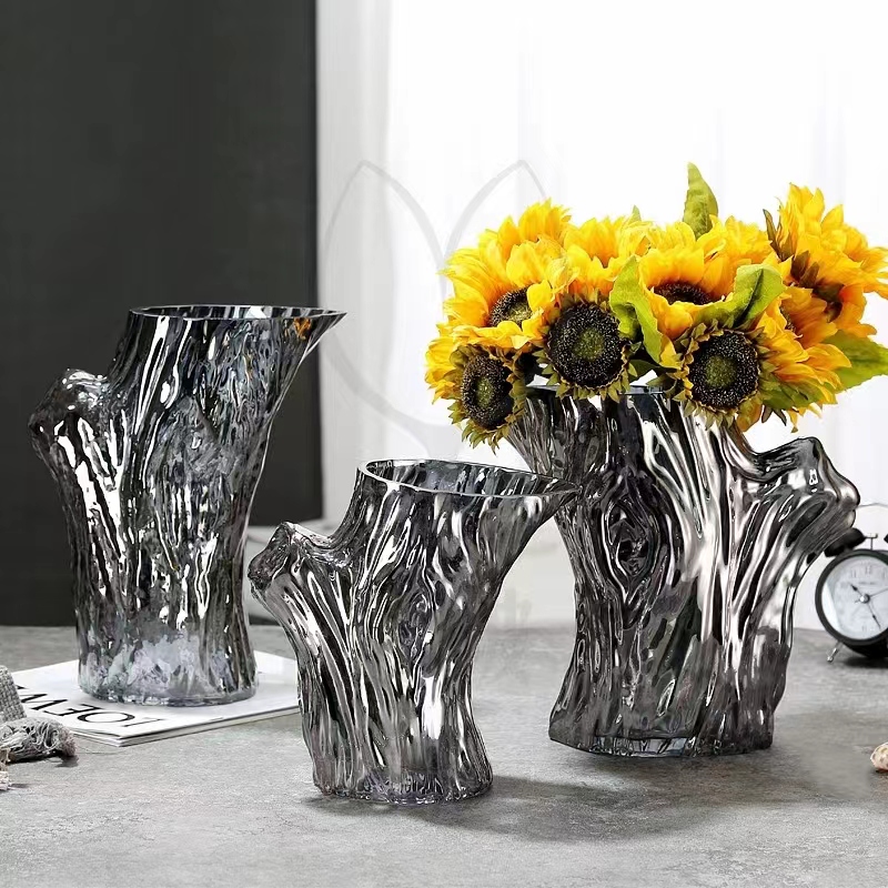   创意简约水晶玻璃花瓶  水养插花 玻璃花瓶 透明玻璃客厅装饰摆件  A-75