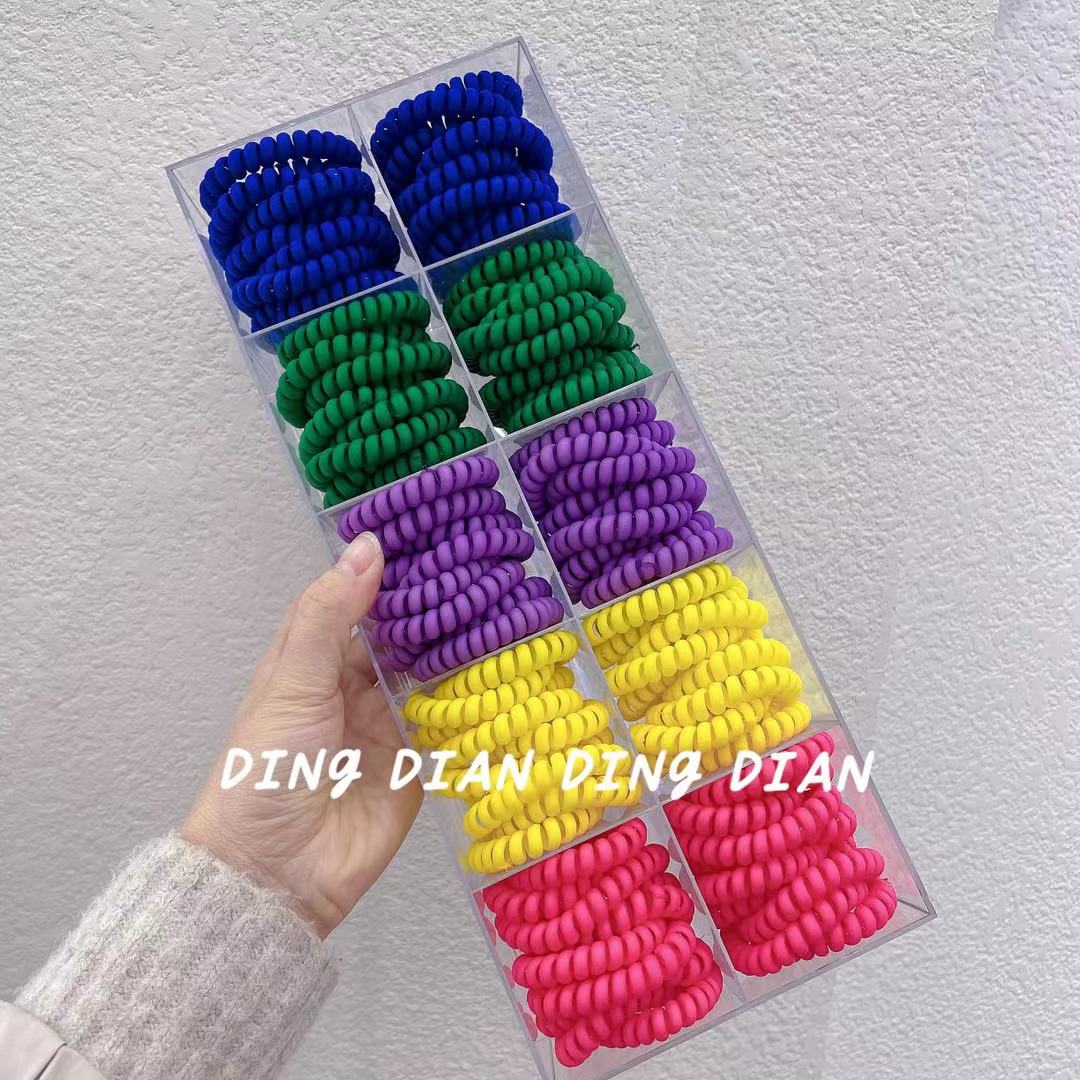 Dingdian No.1 Store Children's candy-colored Korean version basic simple telephone line hair band and hair accessory B20194
