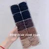 Dingdian No.1 Store's basic high-elasticity milk tea color winter plush versatile ponytail fashionable hair band A00003 details Picture