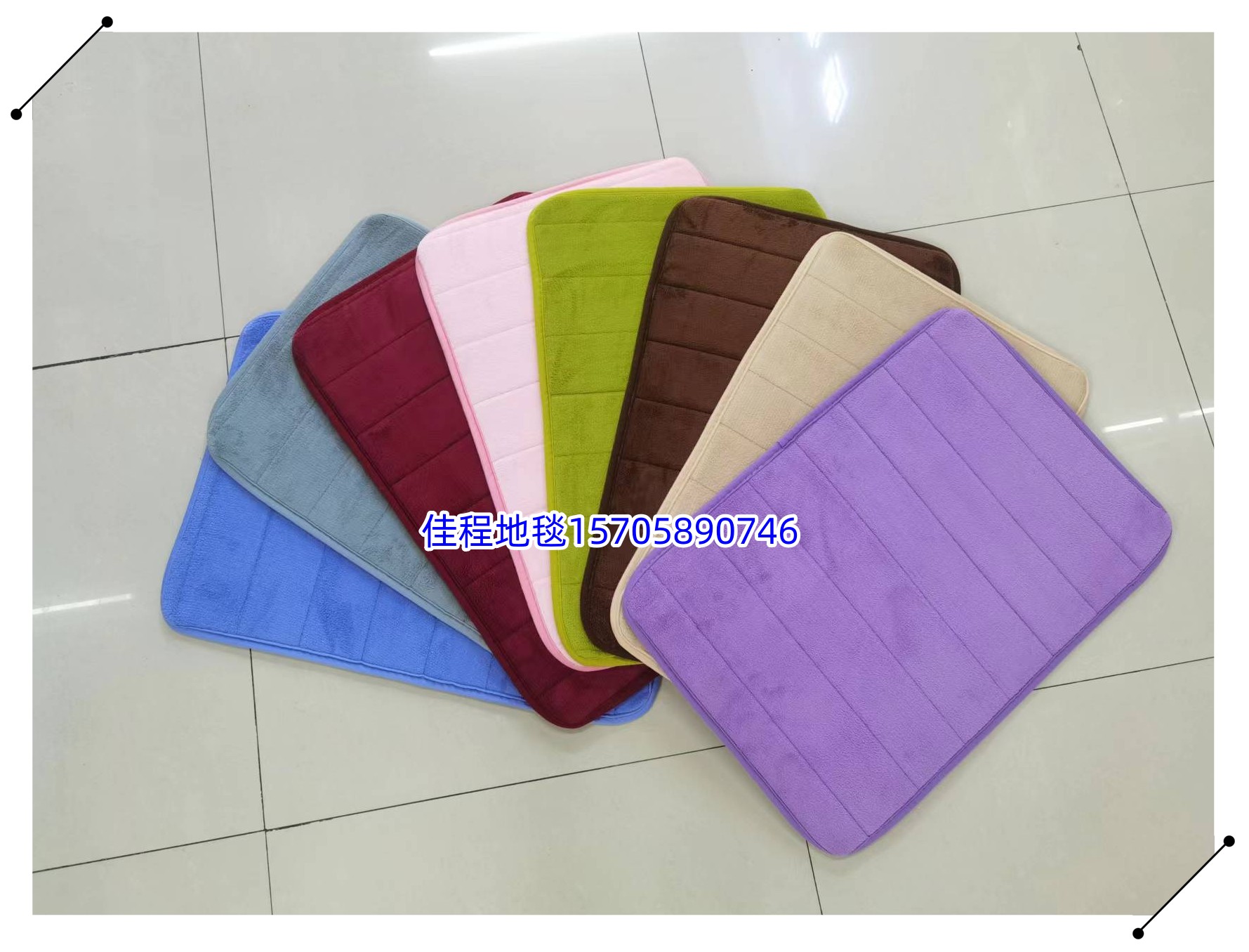 1.0cm thick row seam flannel floor mat, foot mat, door mat, anti-slip mat, carpet, kitchen mat, bedside mat, horizontal stripe mat, living room mat. Available in multiple colors. Size: 40*60cm details Picture