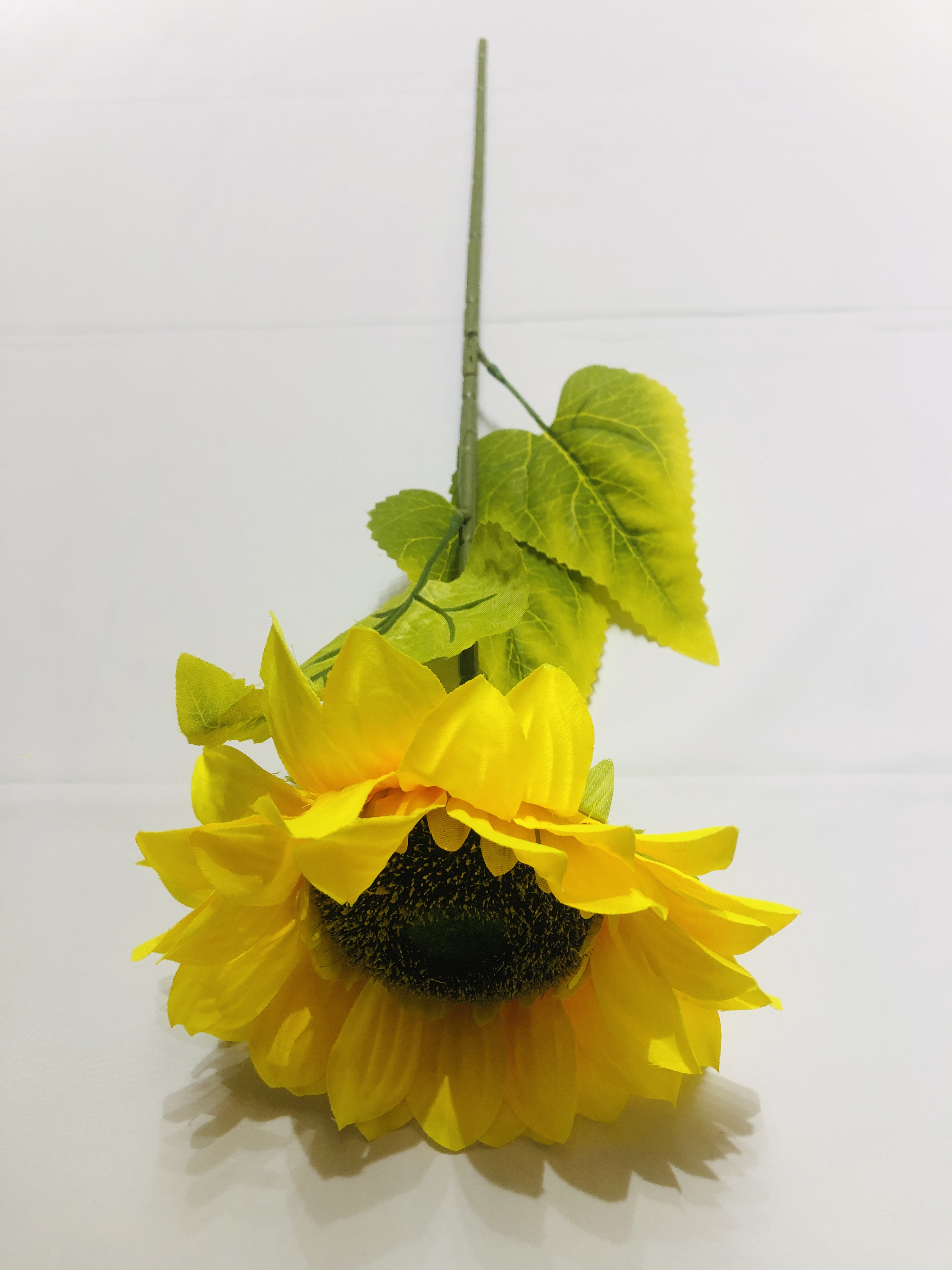 学校运动会道具摄影拍照装饰物家居装饰假花向日葵餐厅摆台仿真单支太阳花3号叶单支太阳花