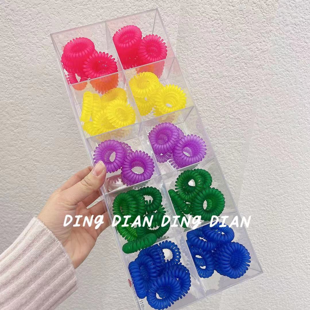 Dingdian No.1 Store Children's candy-colored Korean version basic simple telephone line hair band and hair accessory B20194 Specification image
