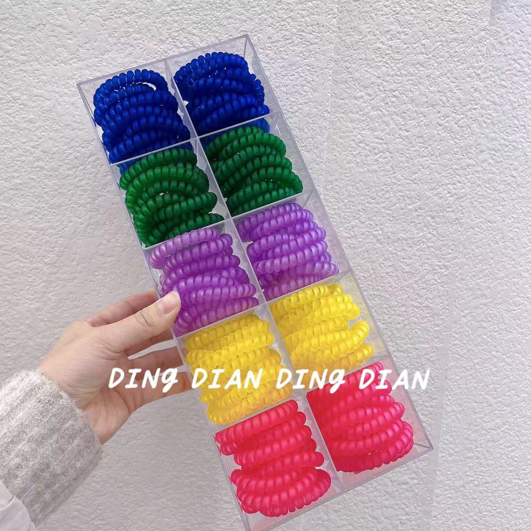 Dingdian No.1 Store Children's candy-colored Korean version basic simple telephone line hair band and hair accessory B20194 details Picture