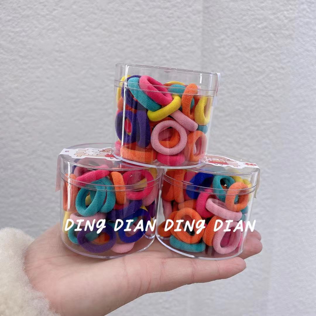 丁点1号店儿童糖果色亚克力盒装迷你毛巾圈发圈发饰A20961